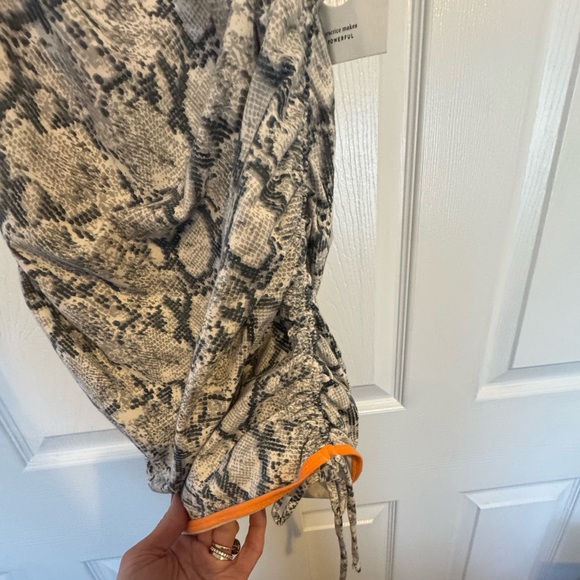 Daily Practice Snakeskin Ruched Dress | Size S | Anthropologie - Picture 6 of 12